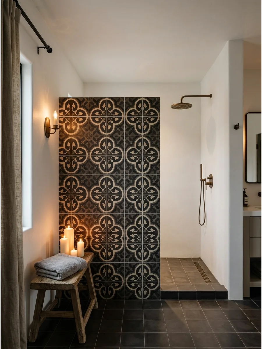 15. Open Shower Partition Wall