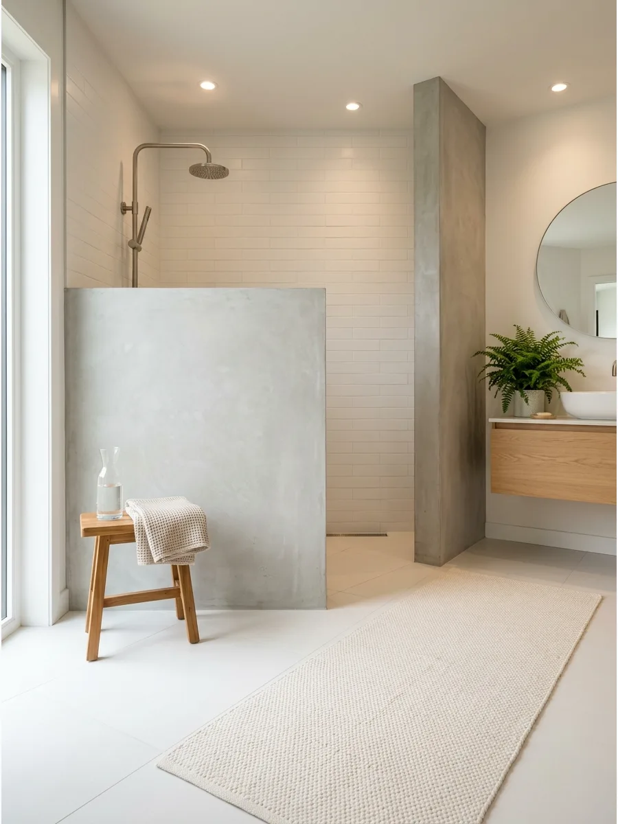 16. Low Half Wall Shower