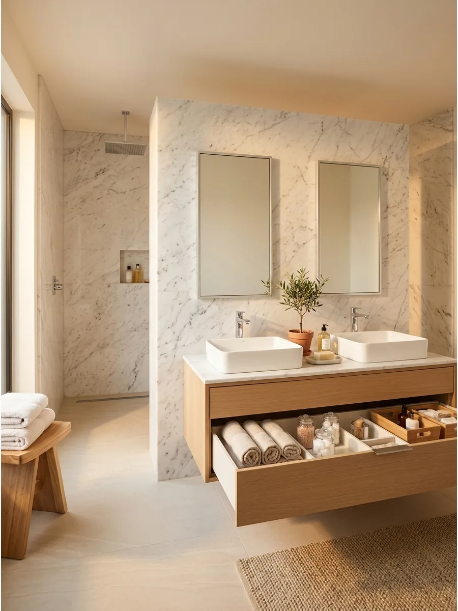 26. Vanity Back Wall Shower