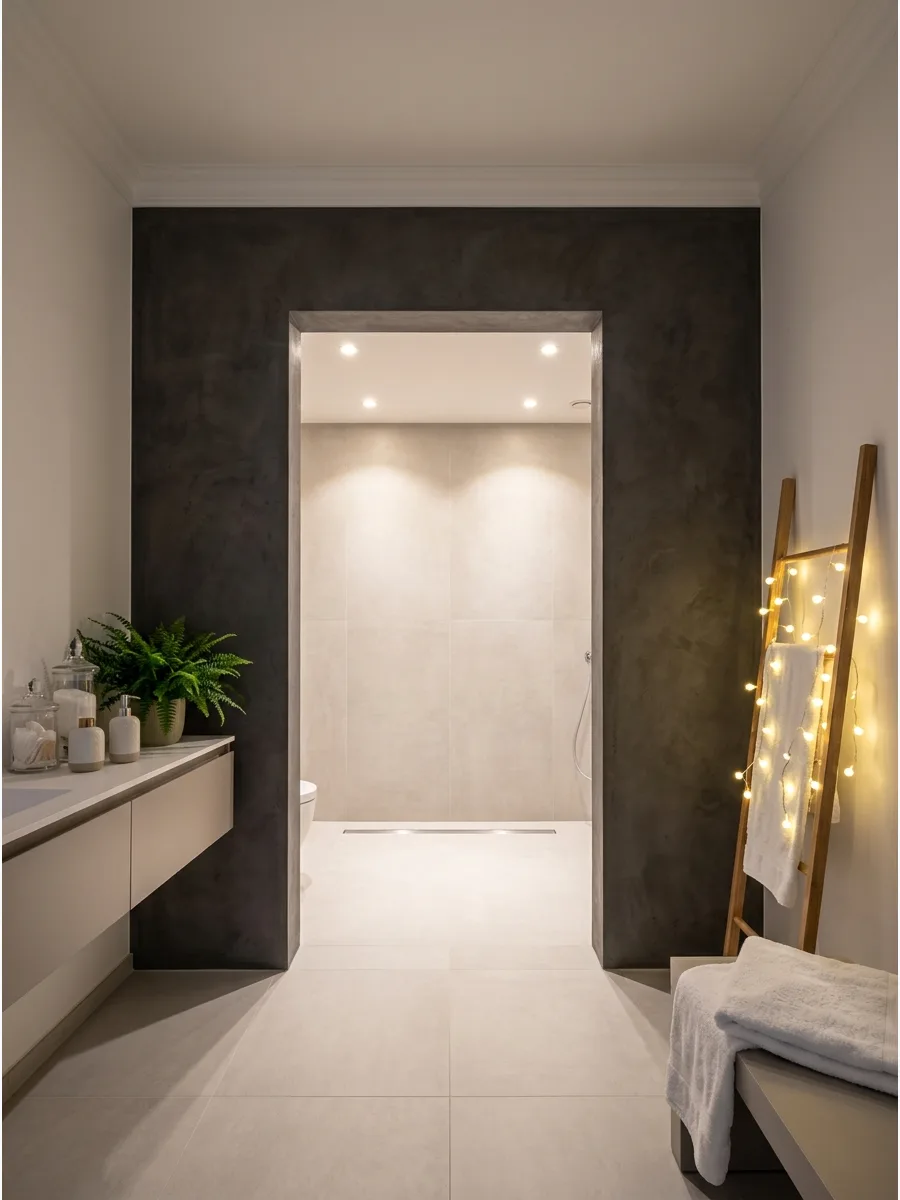 31. Full Wall No-Door Shower