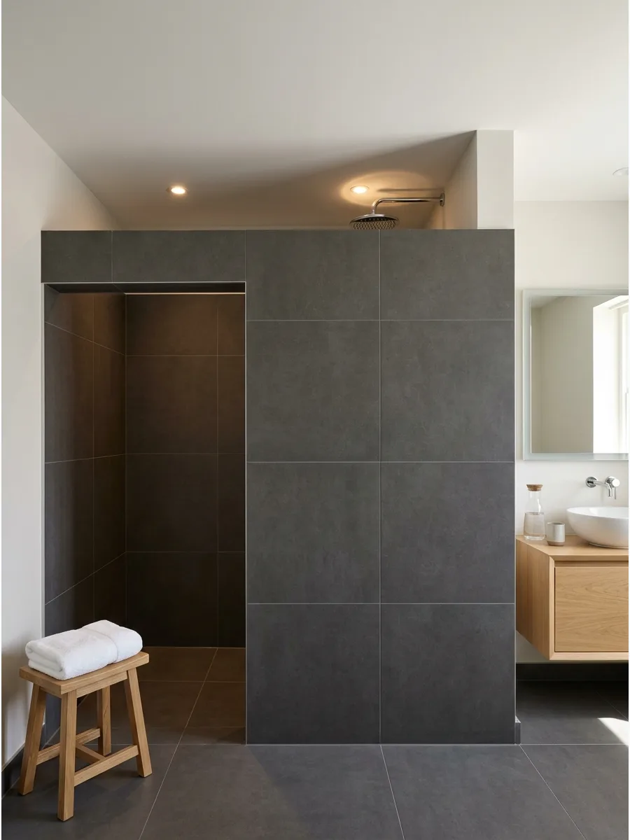 9. Shower Behind Full Wall