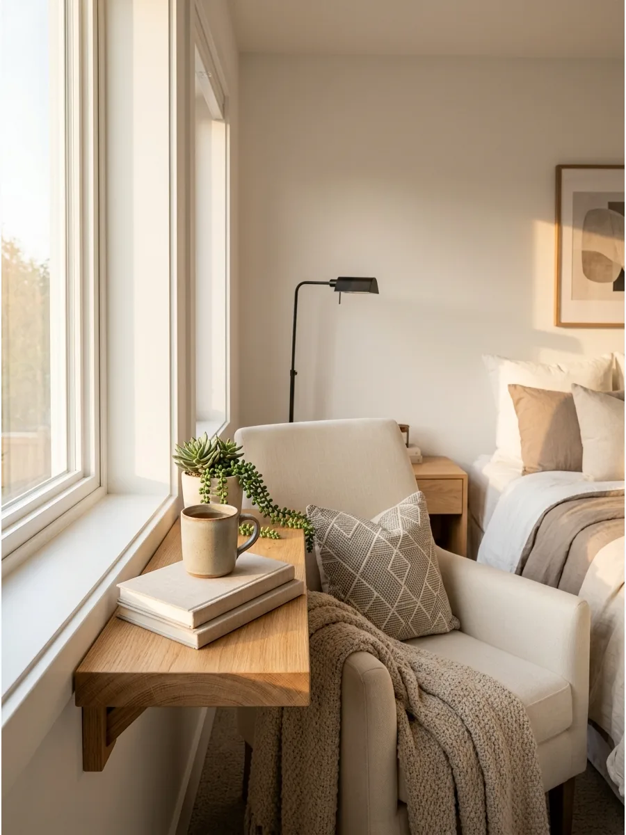 14. Floating Shelf Reading Nook