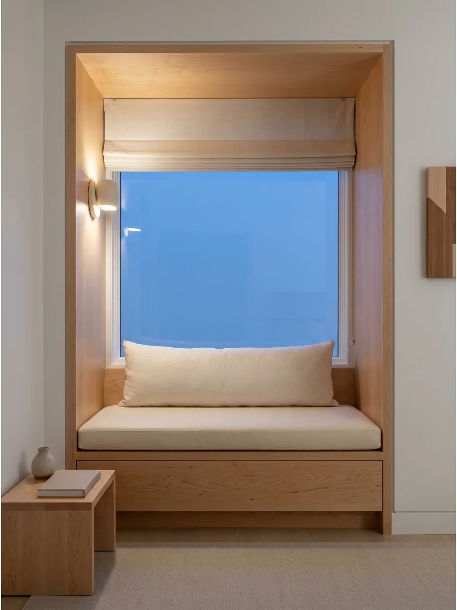 21. Warm Minimalist Window Nook