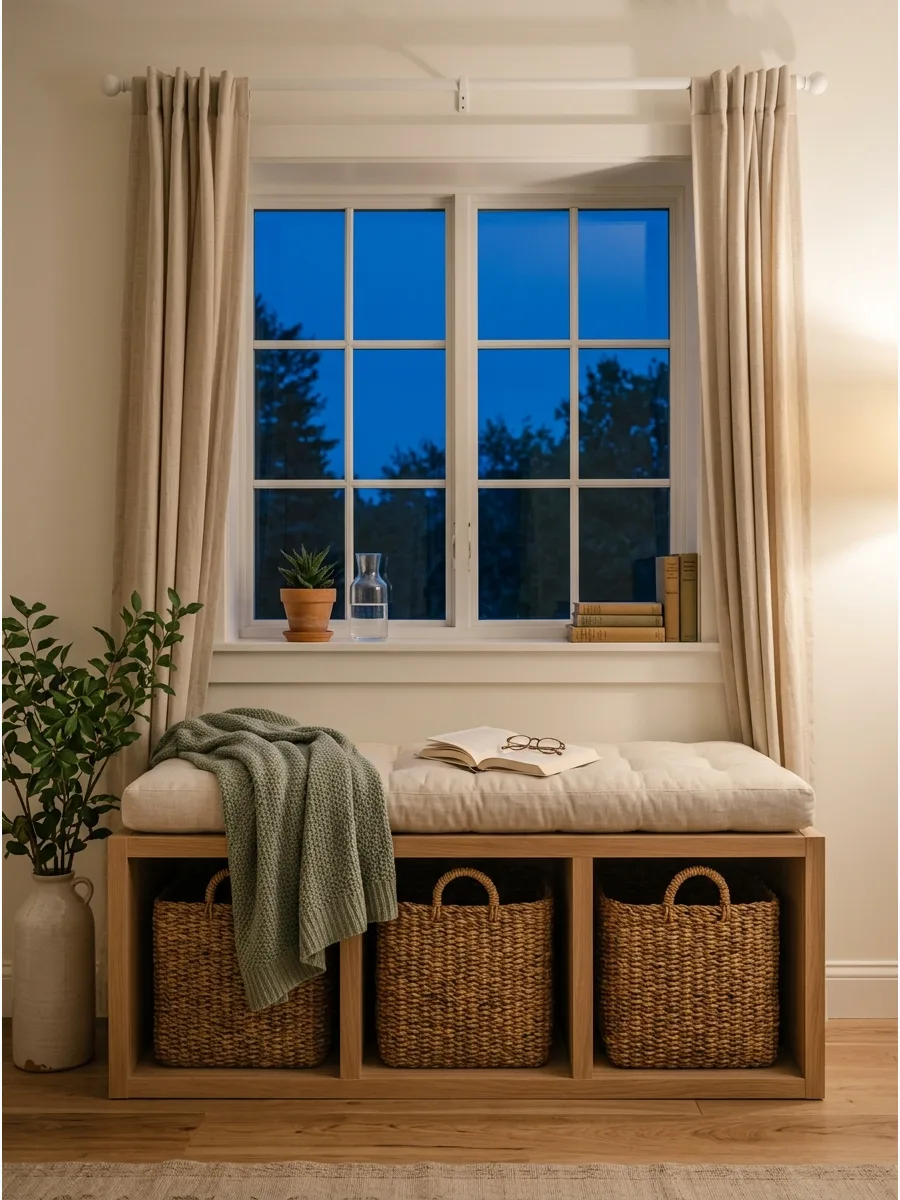 38. Window Seat Basket Storage