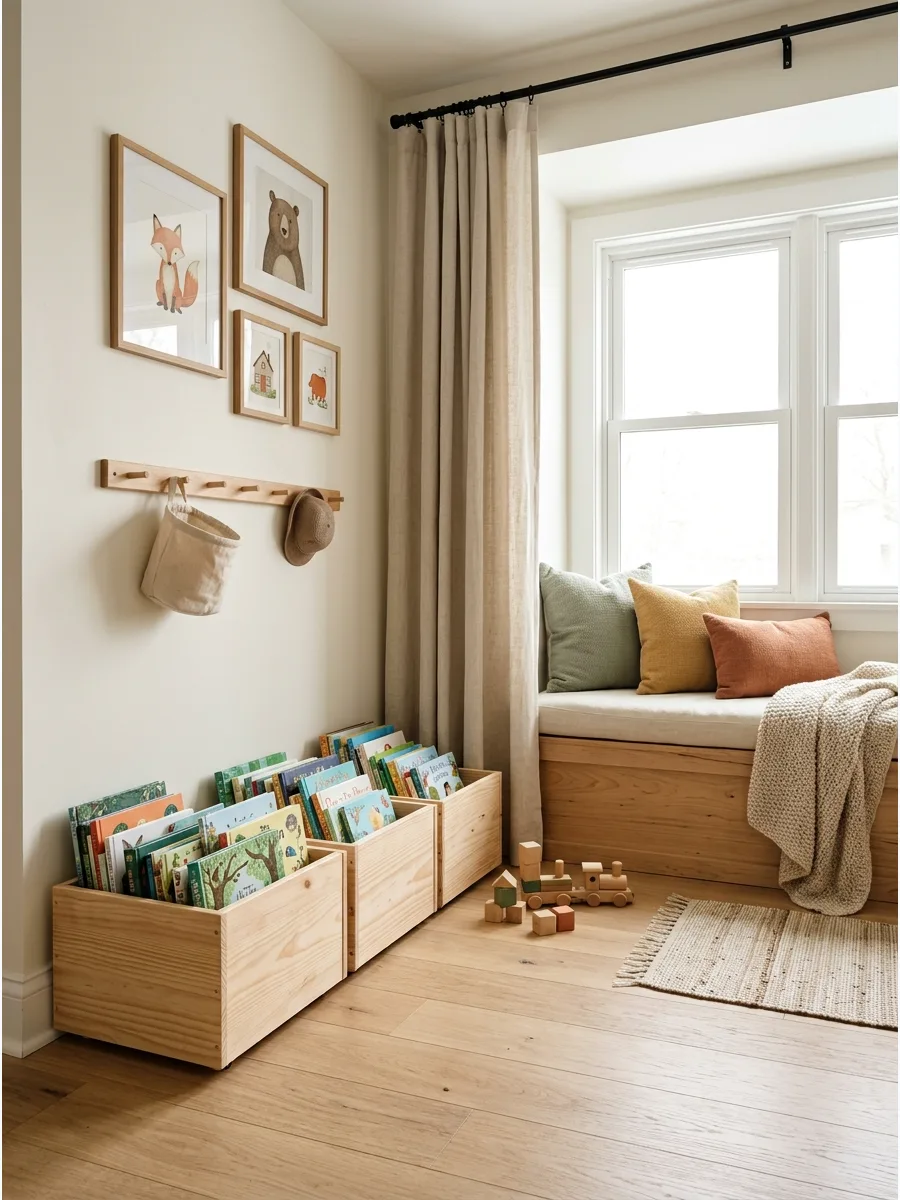39. Kids Nook Book Bins