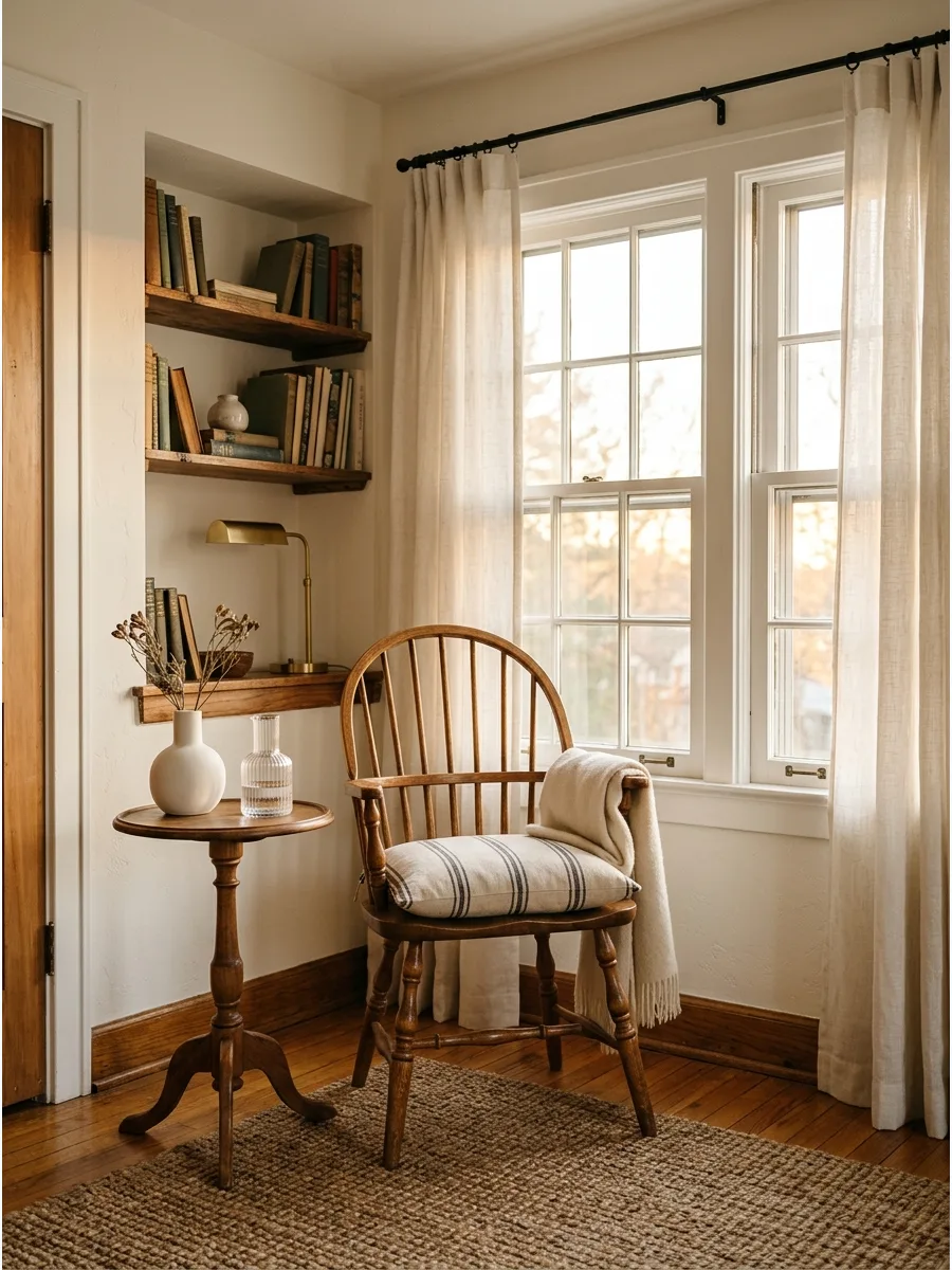 44. Vintage Wood Window Nook