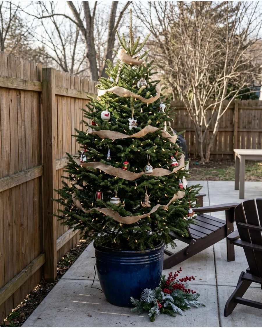 11. Outdoor Christmas Tree on the Patio