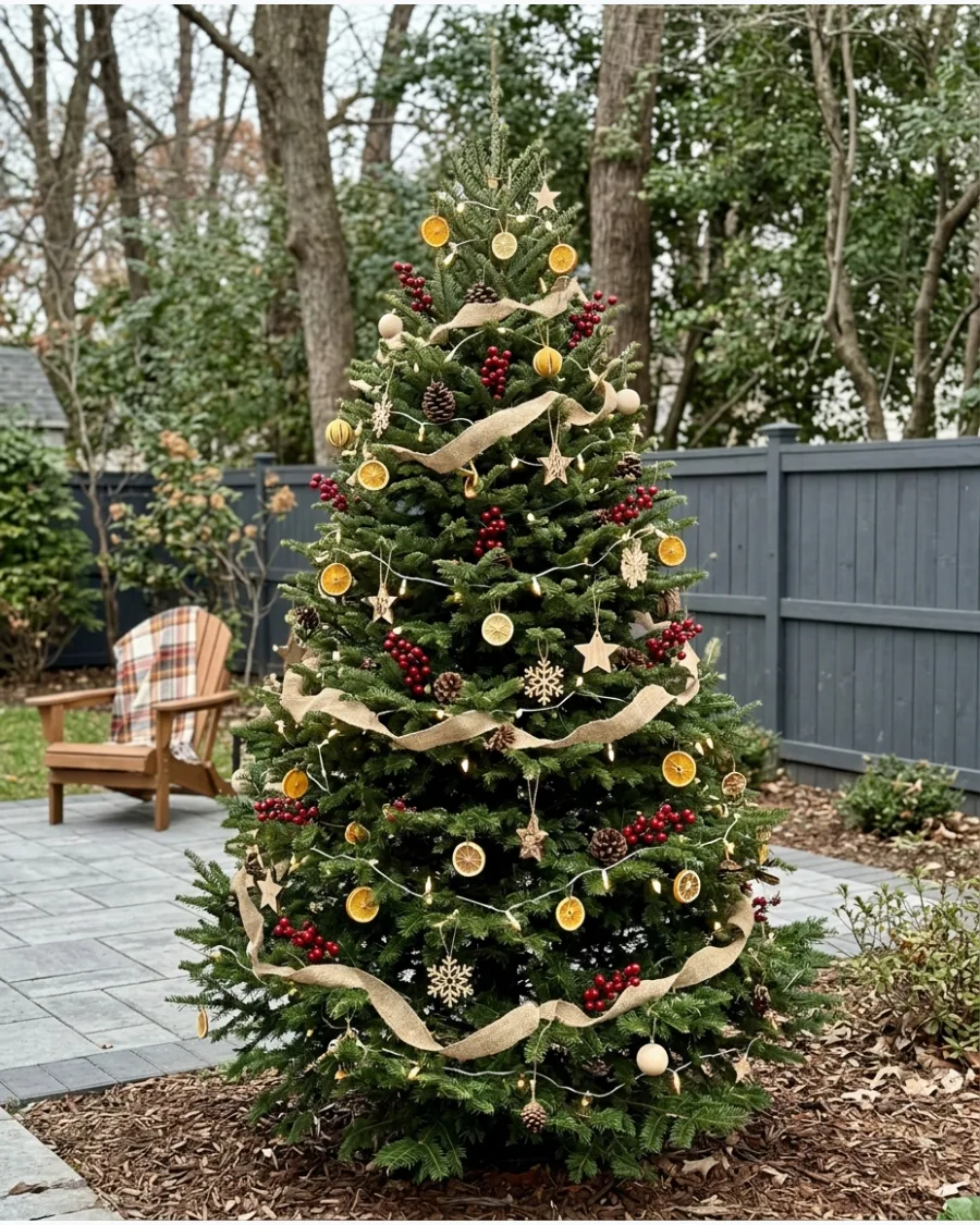 17. Woodland Outdoor Christmas Tree