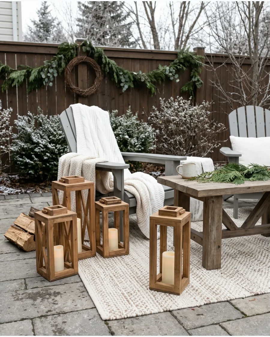 27. Neutral Scandinavian Christmas Patio