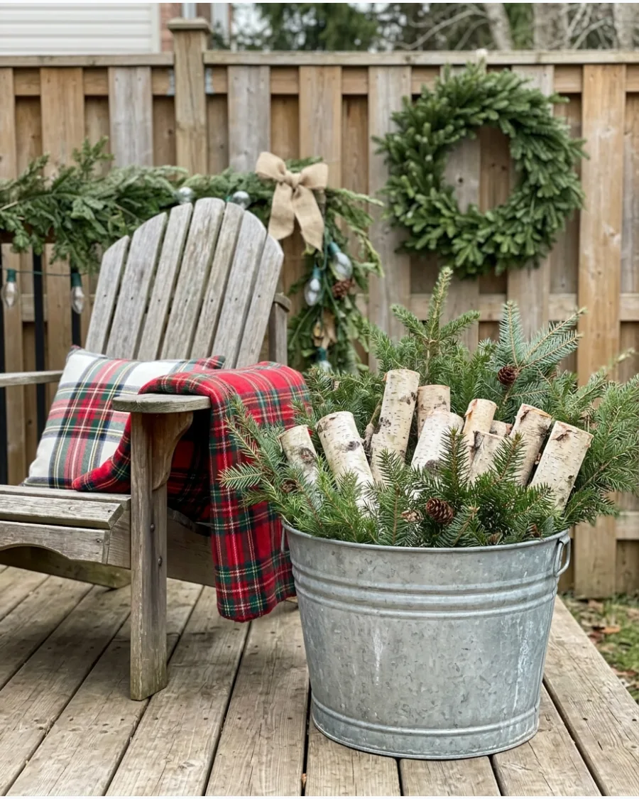 28. Rustic Farmhouse Christmas Deck