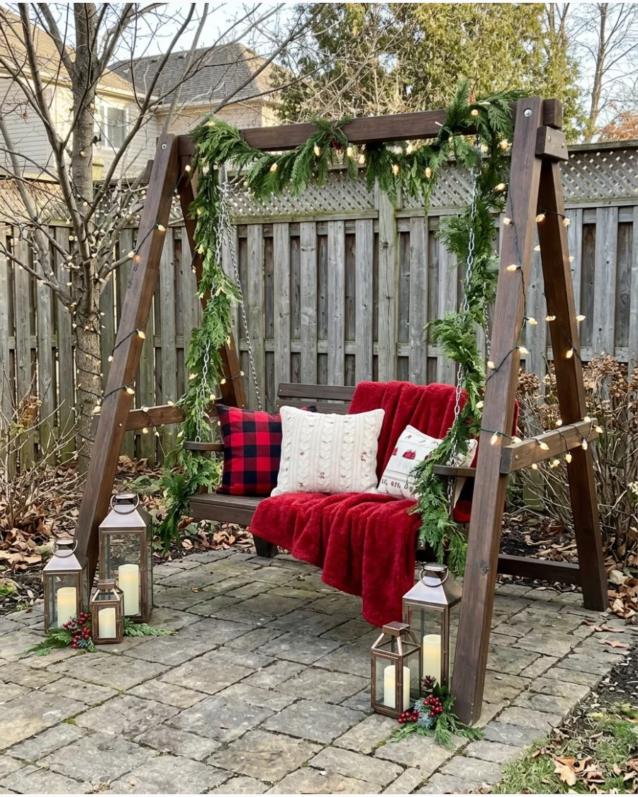30. Christmas Swing or Hanging Chair Nook
