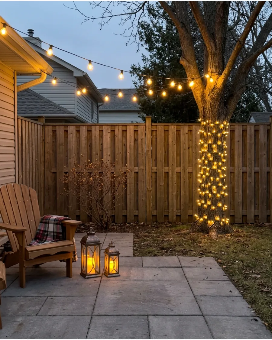 4. Layered Christmas Garden Lighting