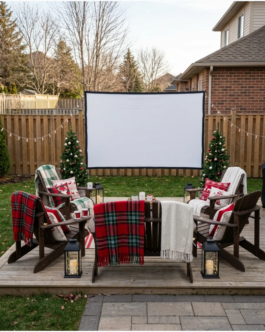 46. Christmas Movie Night Backyard