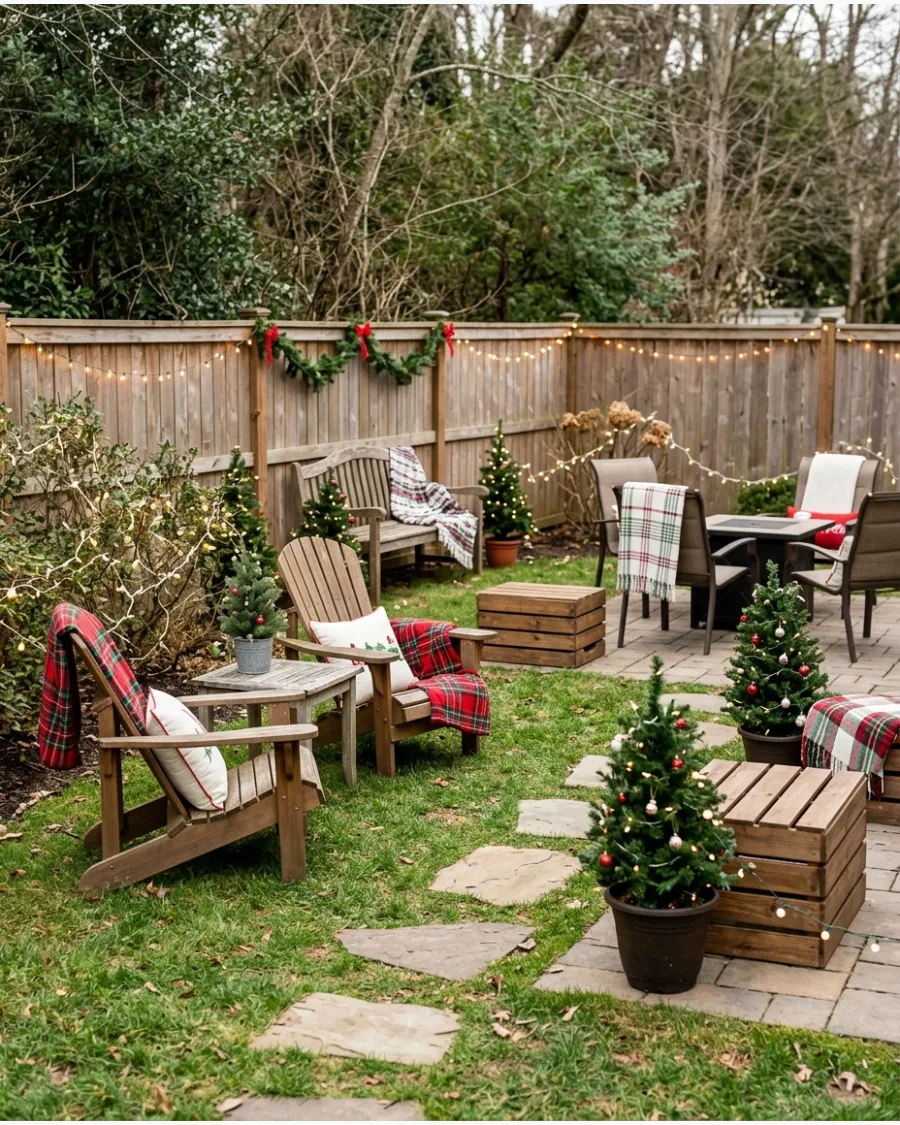 47. Backyard Christmas Party Lounge