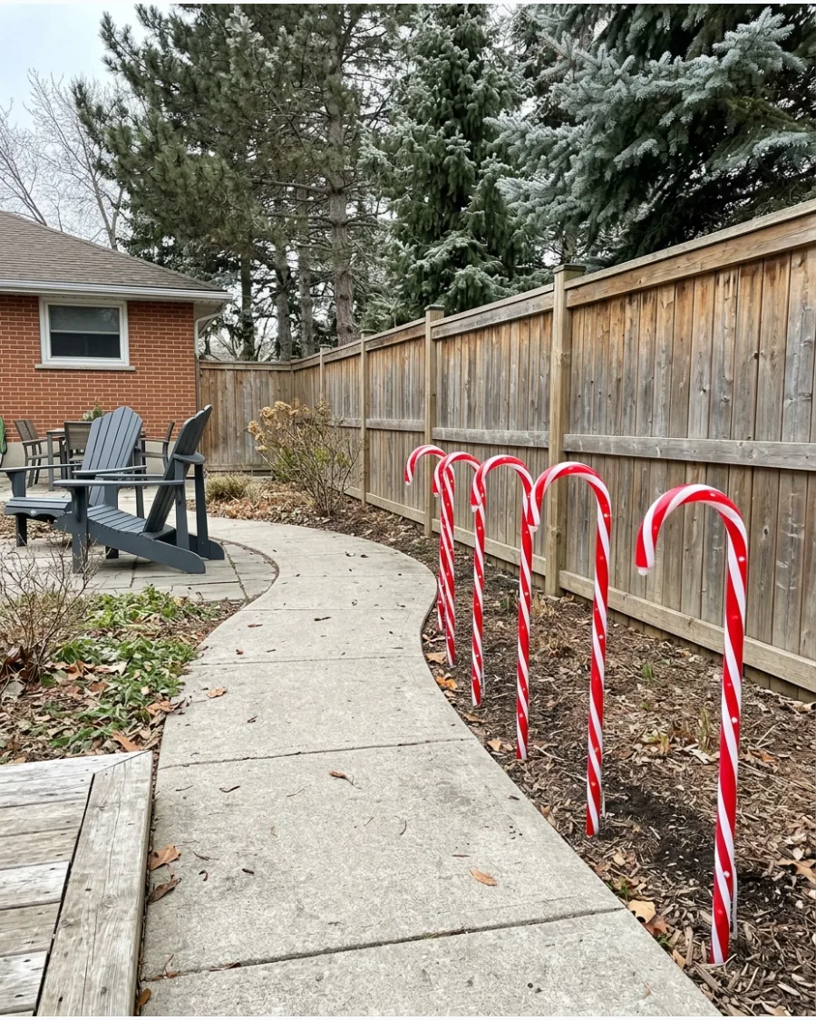 58. Candy Cane Christmas Backyard