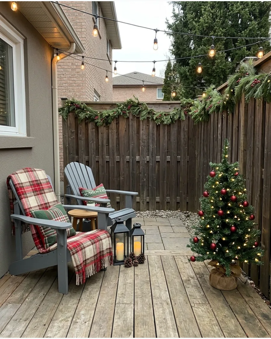 60. Small Backyard Christmas Makeover