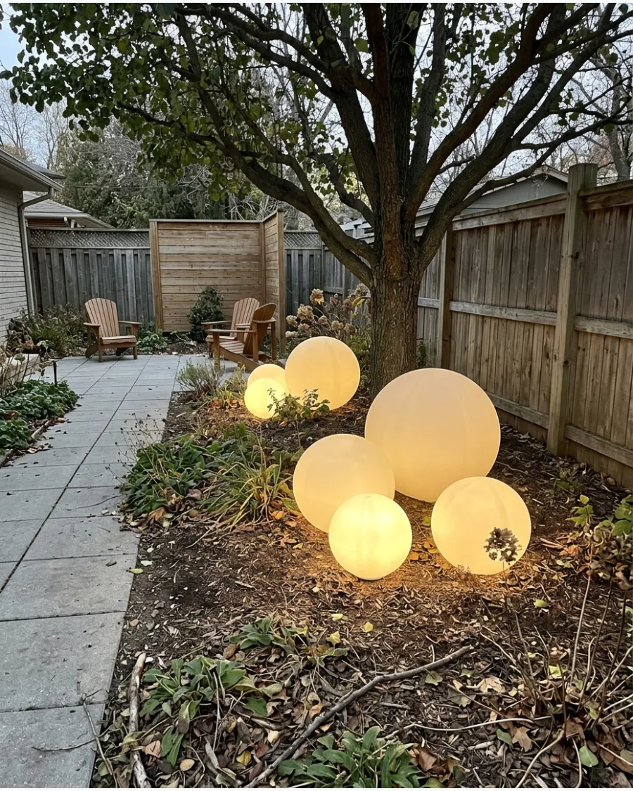 7. Oversized Light-Up Christmas Orbs