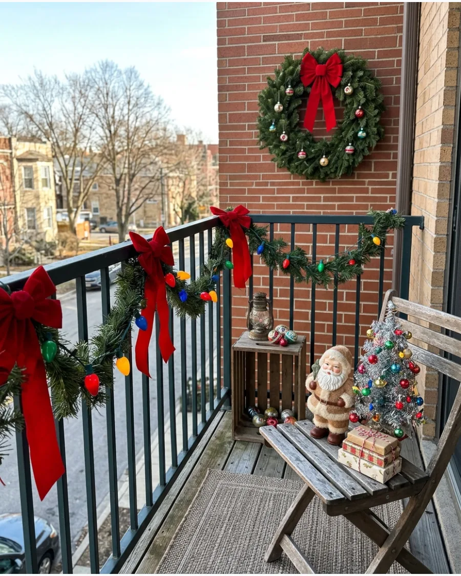38. Vintage Christmas Balcony