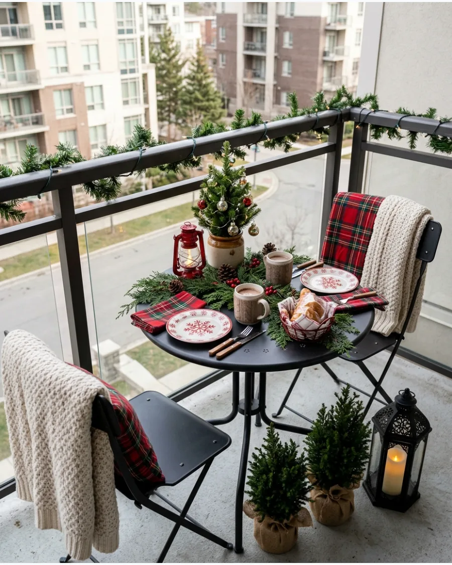43. Christmas Balcony Breakfast Table