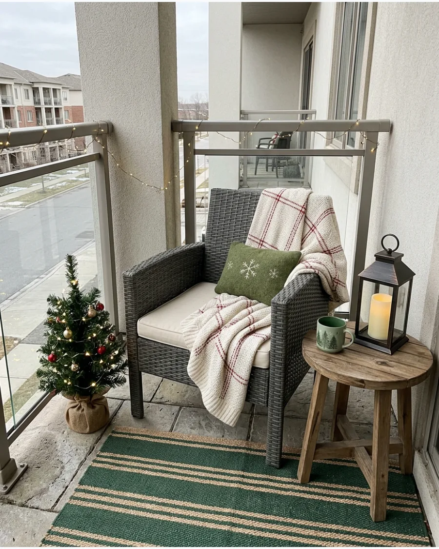 45. Christmas Reading Nook on the Balcony