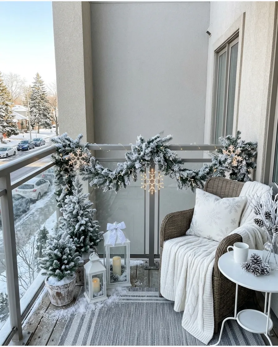 50. Snowy Winter Wonderland Balcony