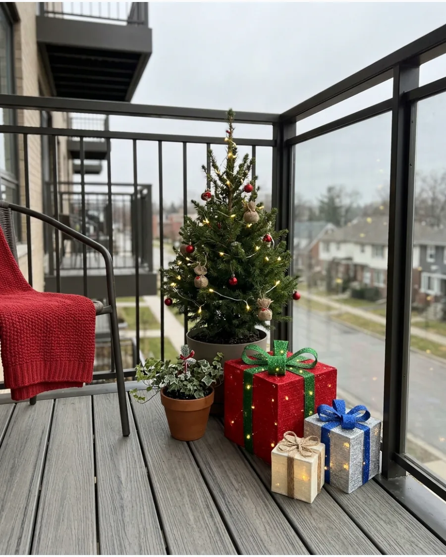 56. Christmas Gift Box Balcony Display