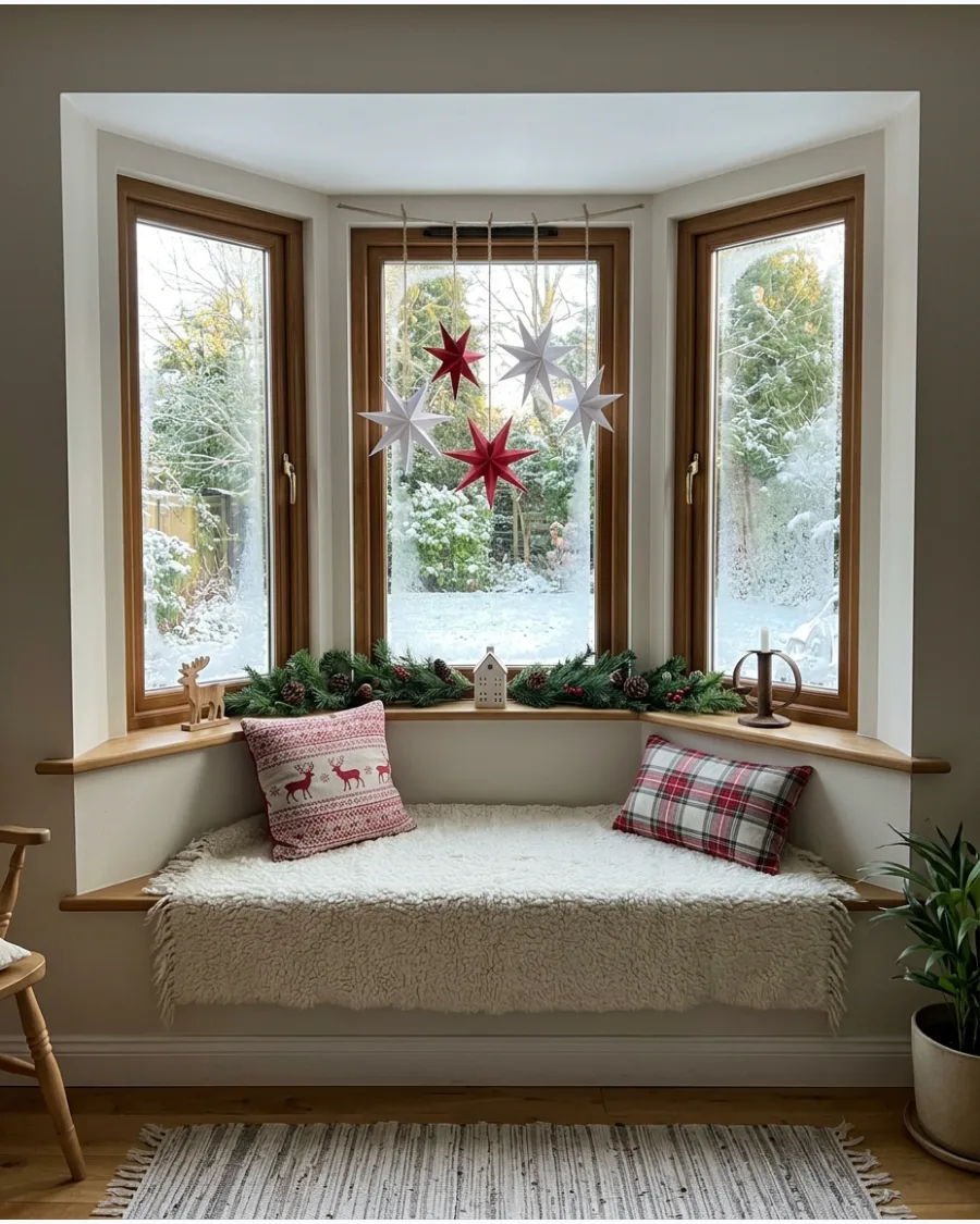 12. Scandinavian Christmas Window Seat