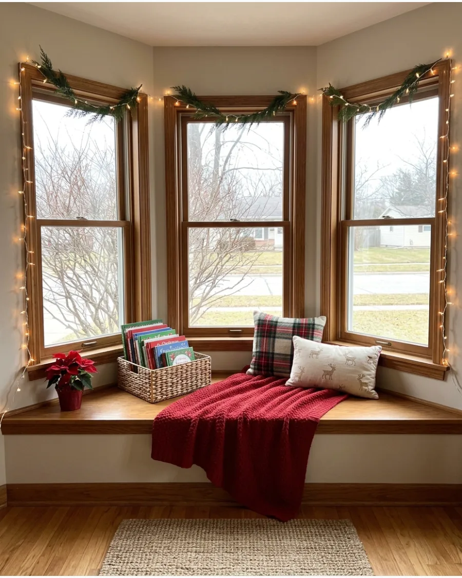 14. Christmas Reading Nook Bay Window