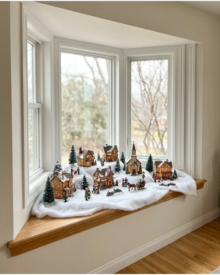 21. Snowy Christmas Village Scene