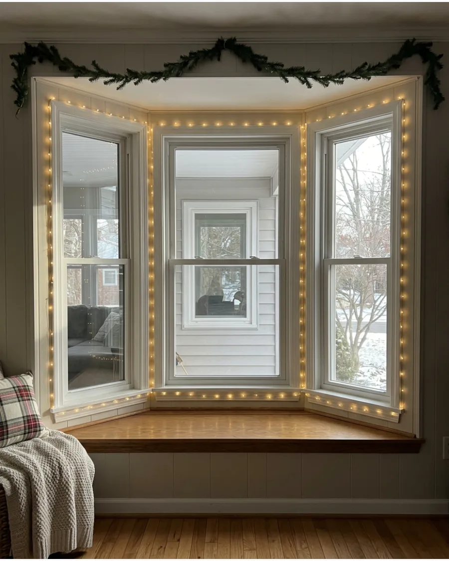 40. Fairy Lights Around Each Window Section