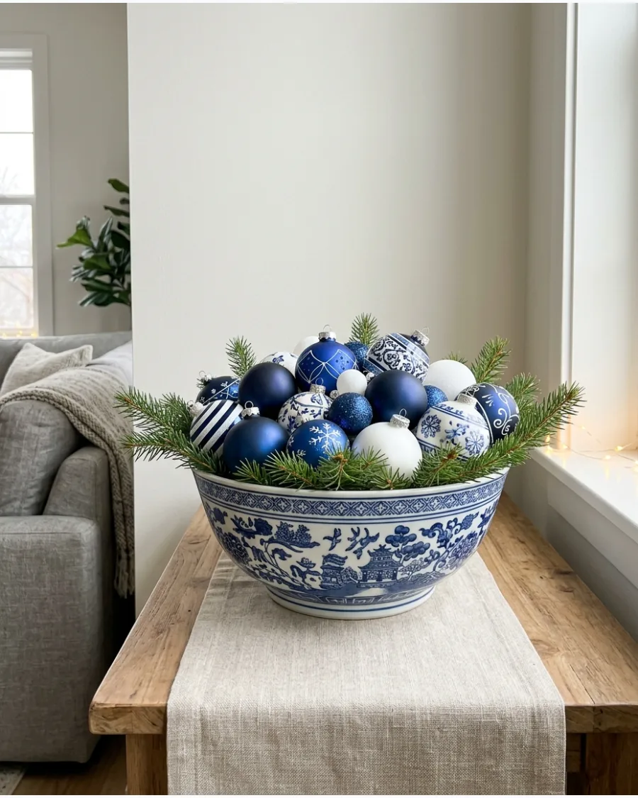 19. Blue and White Porcelain Ornament Bowl