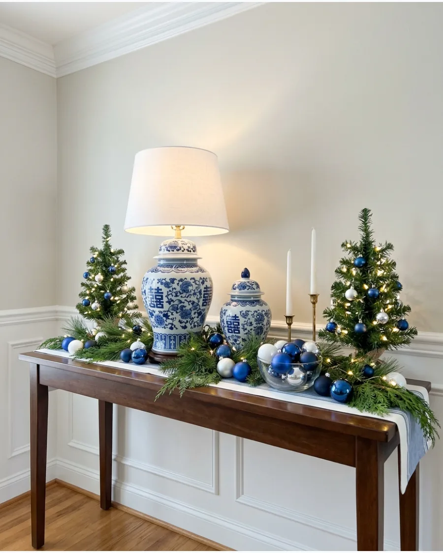 20. Chinoiserie Christmas Console Table