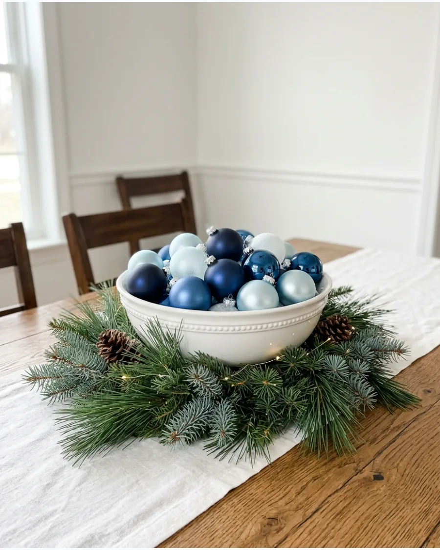 28. Blue and White Ornament Bowl Centerpiece