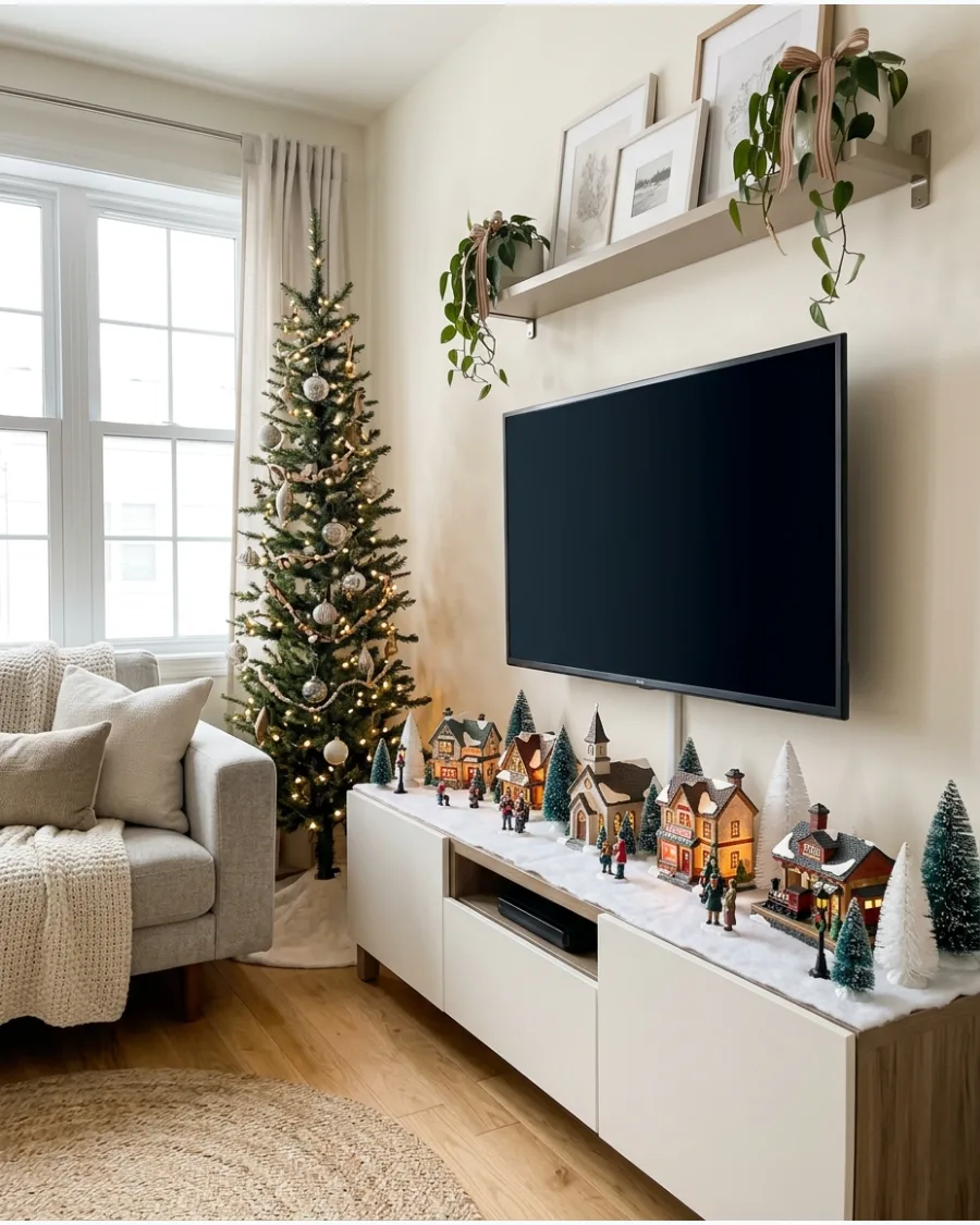 18. Christmas Village Under the TV