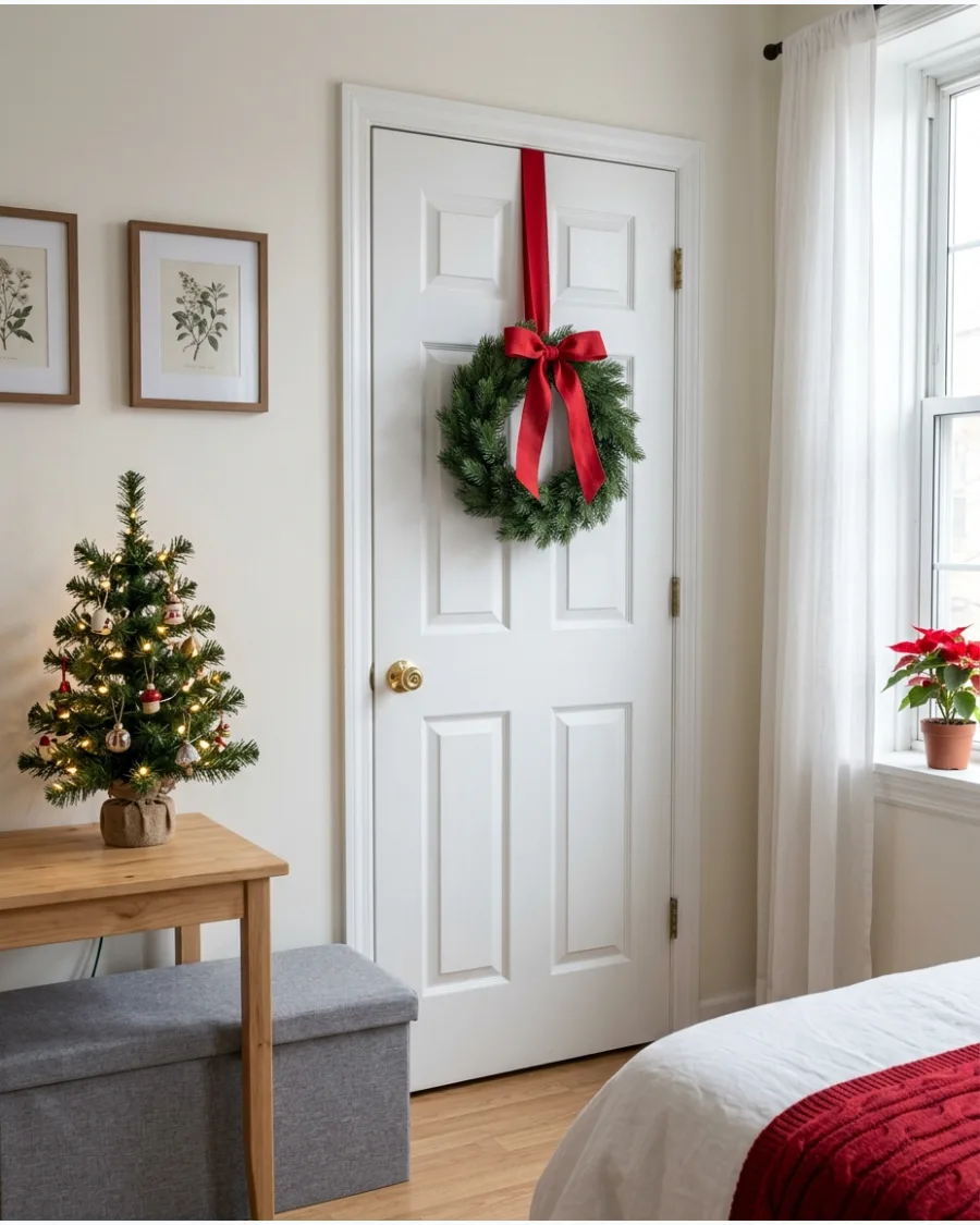 30. Mini Wreaths on Interior Doors