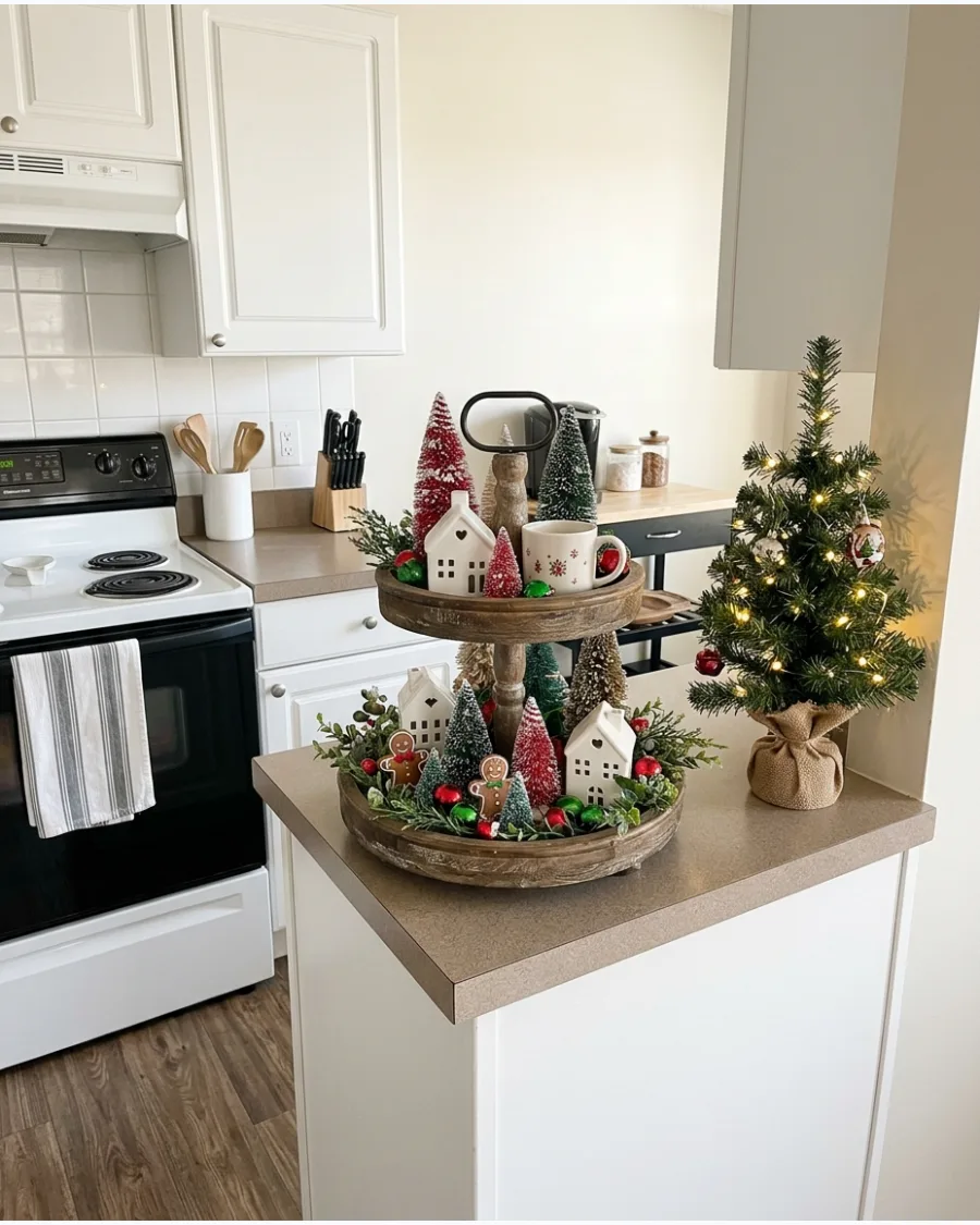 34. Christmas Tiered Tray Display