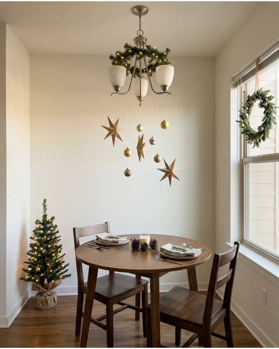 37. Hanging Ornaments Above the Dining Table