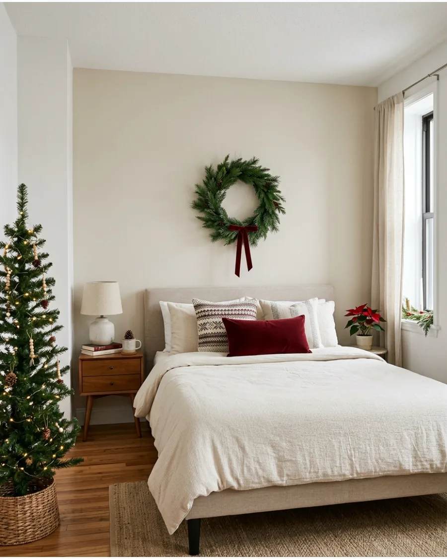 43. Christmas Wreath Above the Bed
