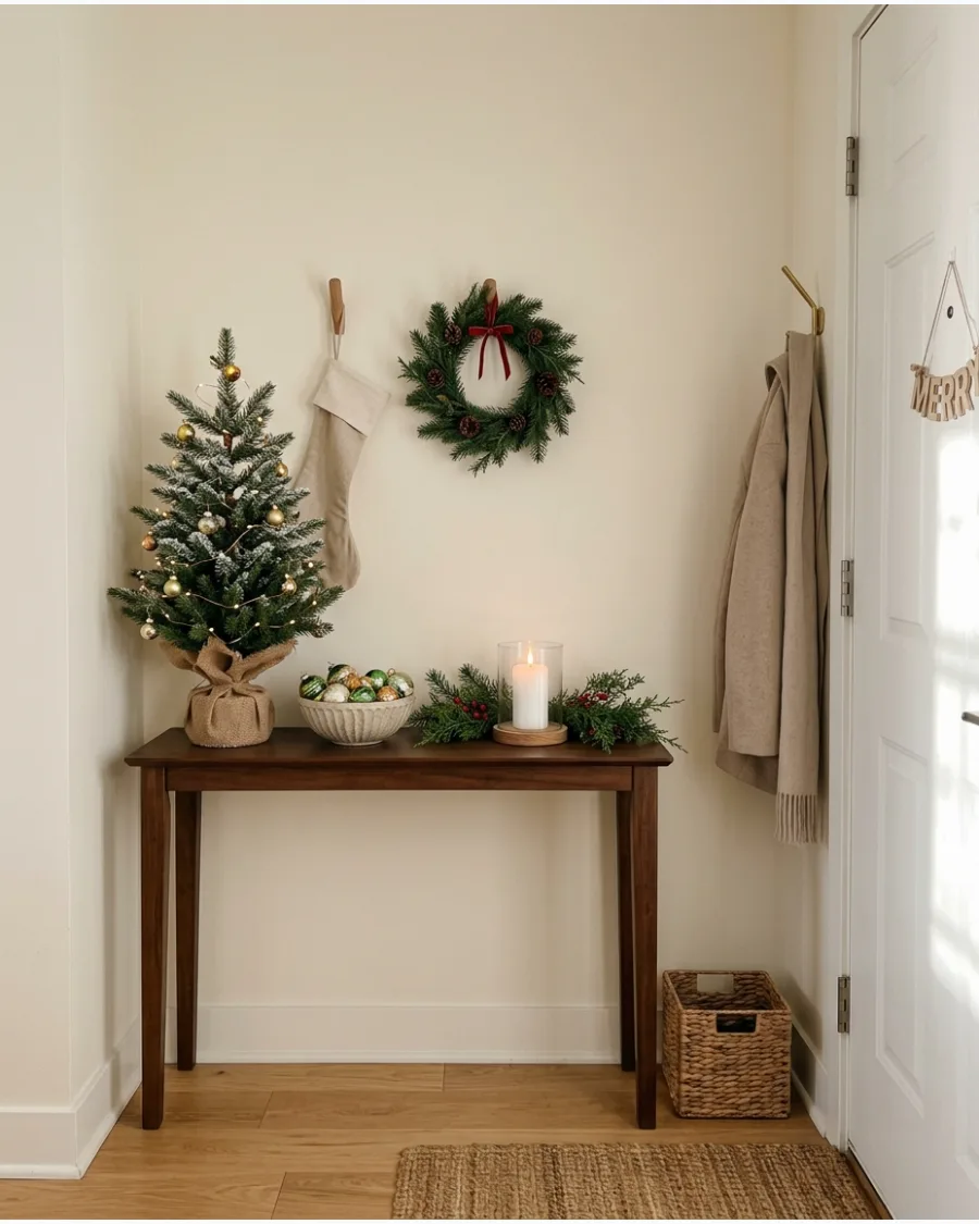 45. Small Christmas Entryway Console