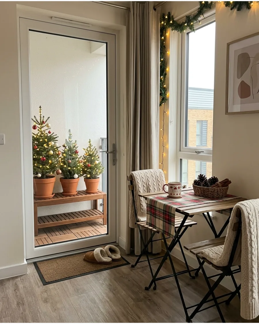 48. Tiny Apartment Balcony Christmas Trees
