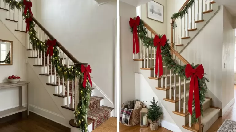 60 Christmas Banister Ideas