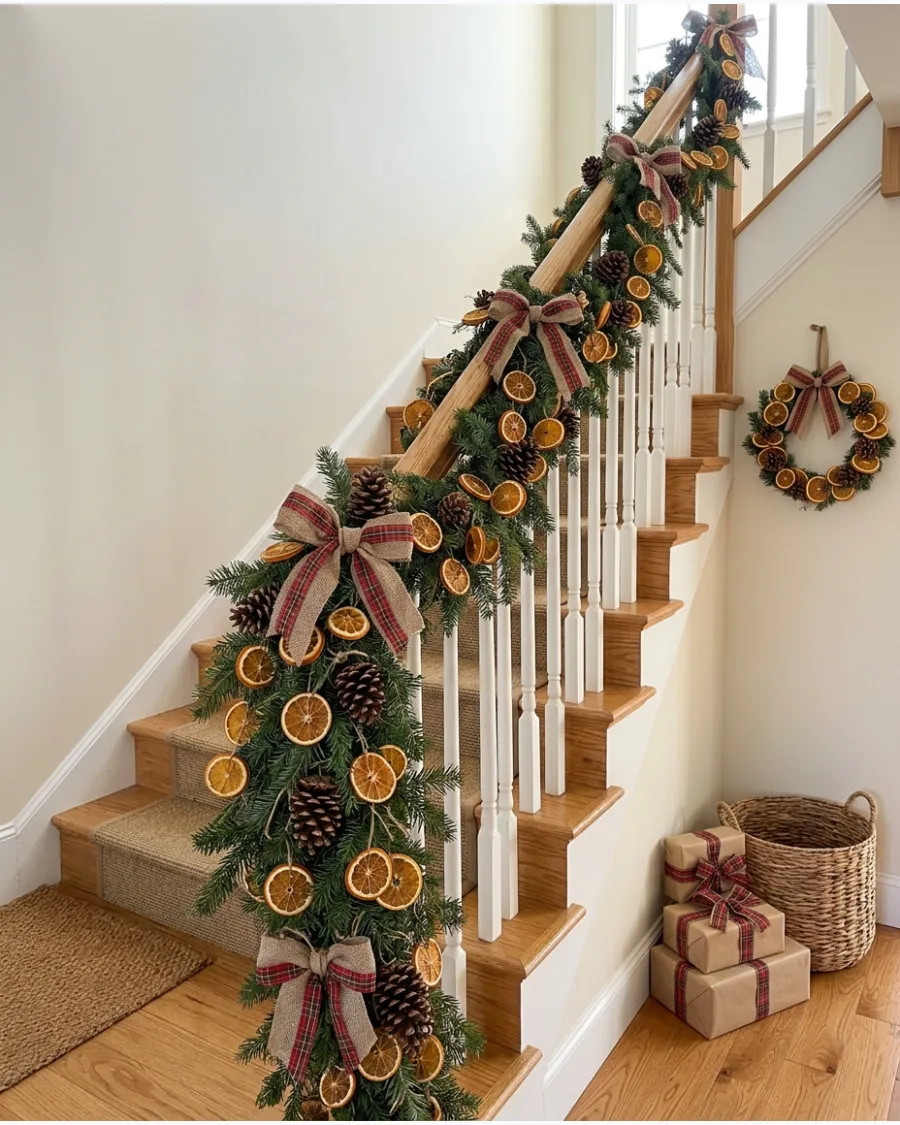 33. Dried Orange Christmas Bannister