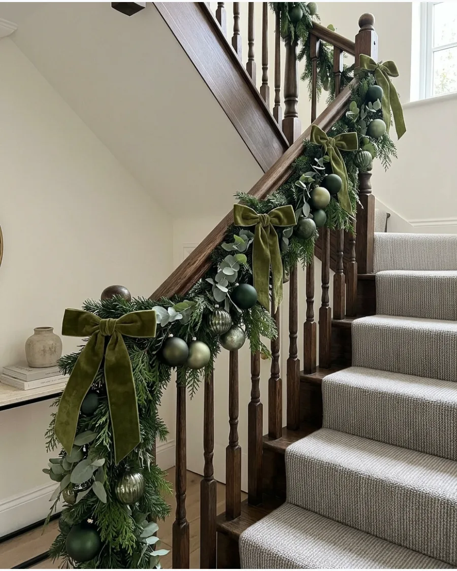 50. Green-on-Green Christmas Bannister
