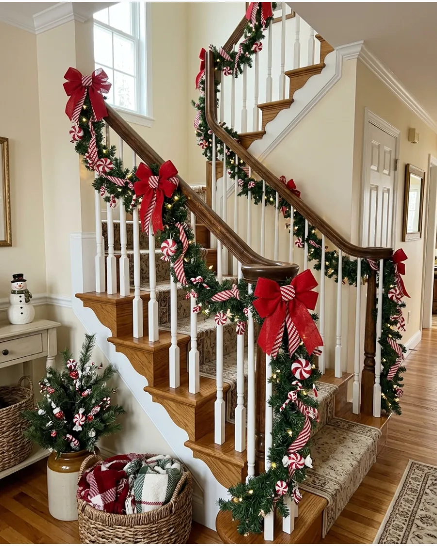 56. Candy Cane Christmas Bannister
