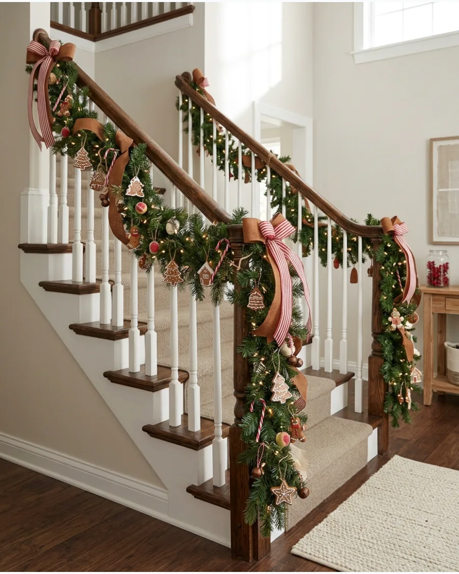 57. Gingerbread Christmas Bannister