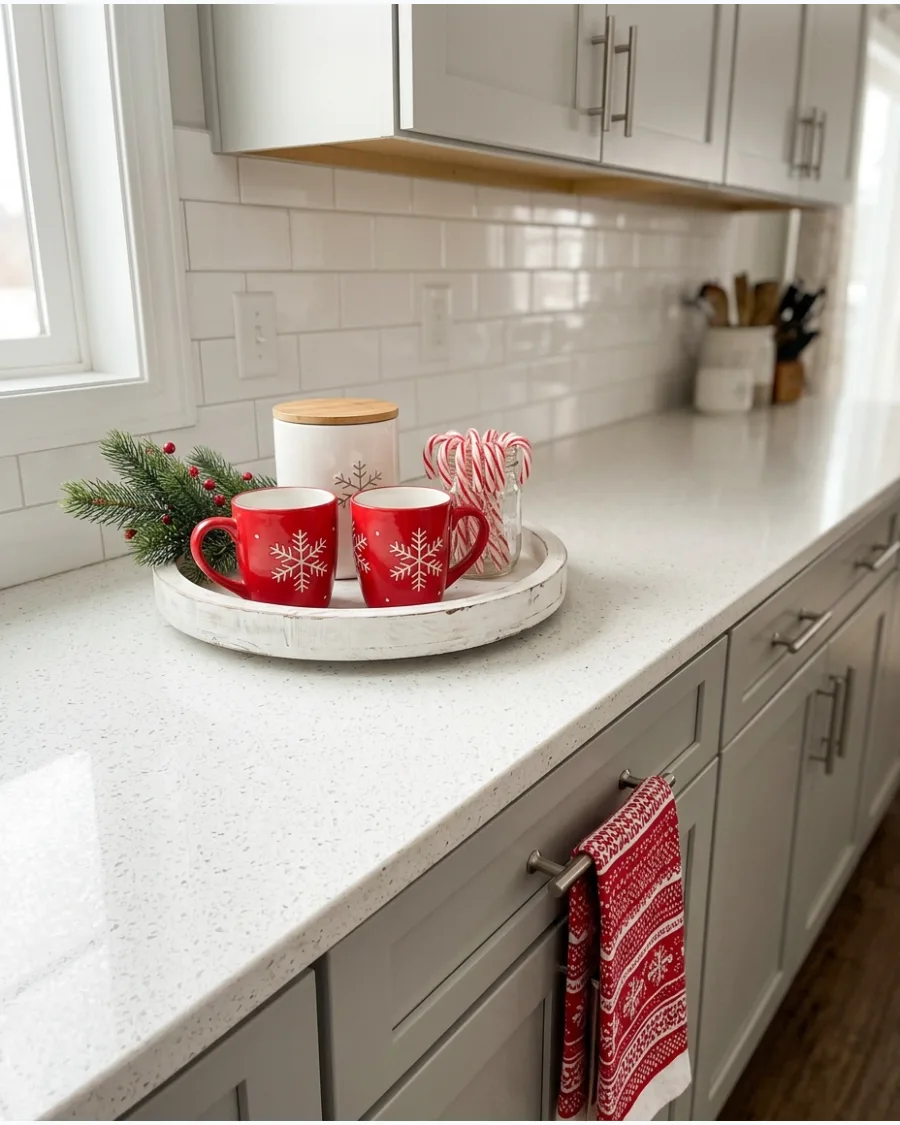 15. Red and White Christmas Coffee Bar