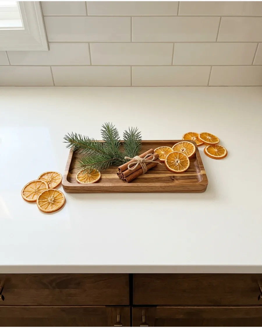 21. Dried Orange Christmas Countertop Display