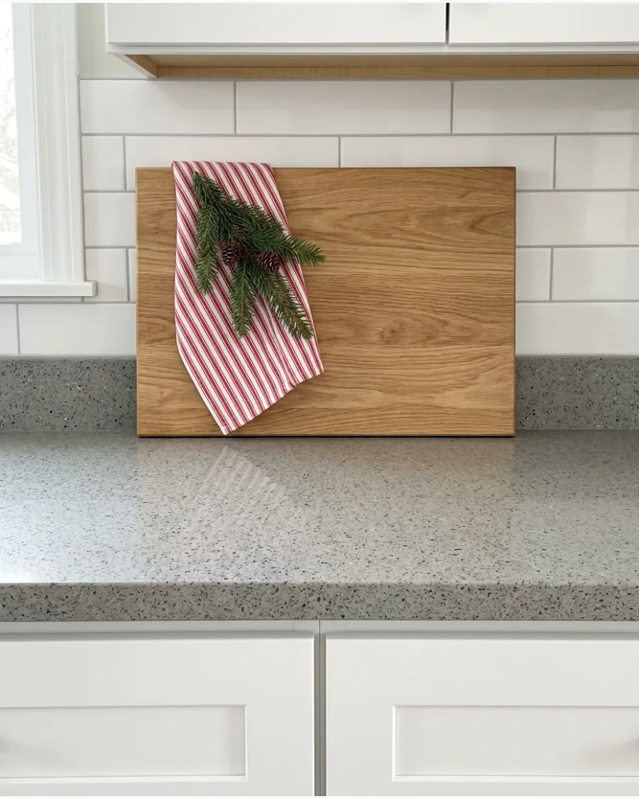 46. Holiday Tea Towel and Cutting Board Corner