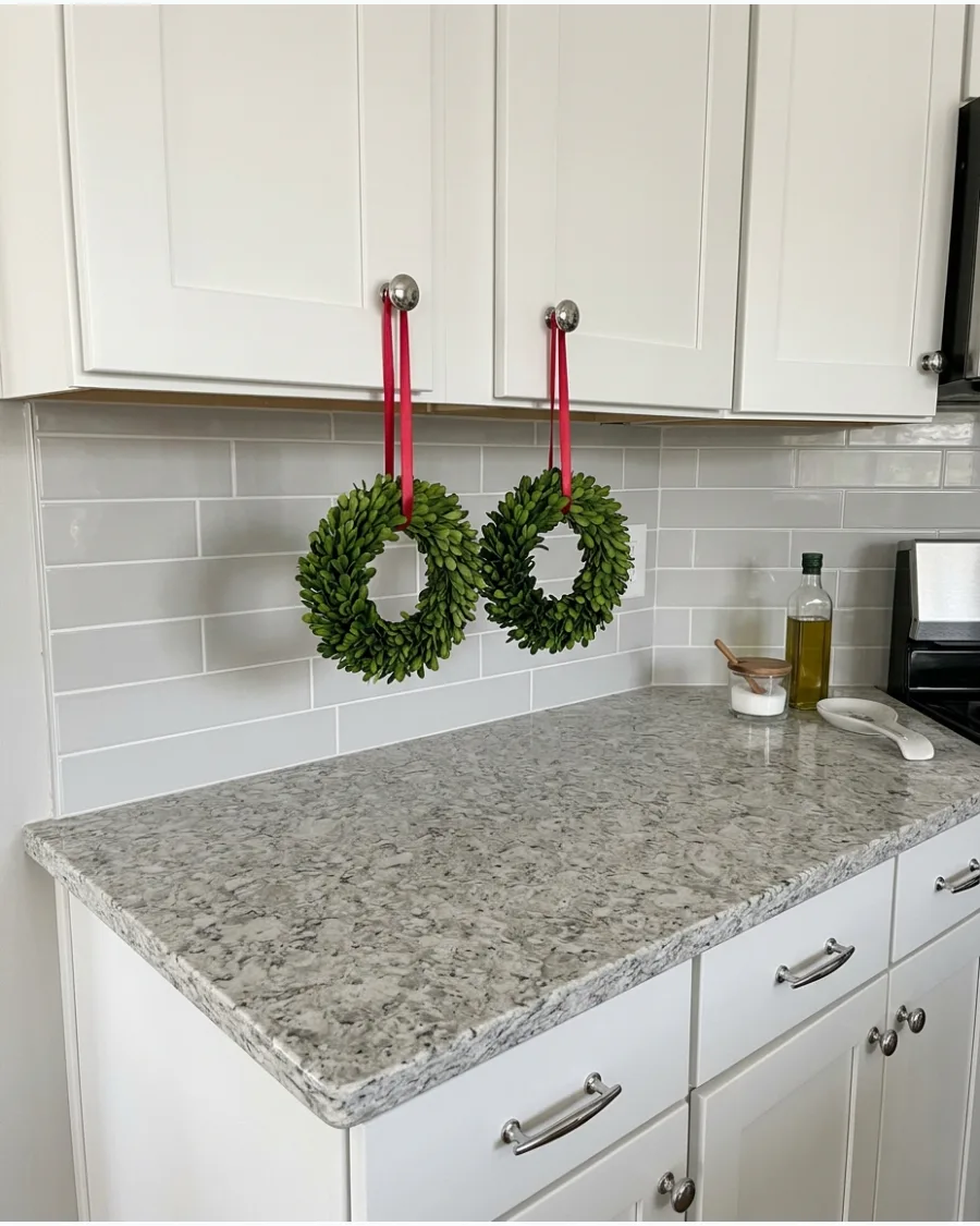 53. Christmas Decor Above the Counter Instead of On It