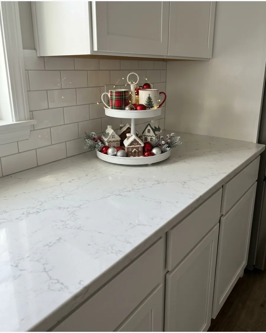 8. Tiered Christmas Countertop Tray